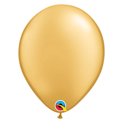 Gold Metallic Latex Balloons | 5 Inch | Qualatex | Package 10