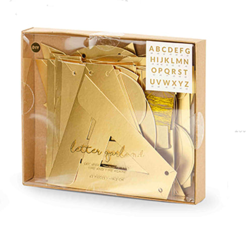 Gold Paper Alphabet Letter Banner Kit | 63 piece | Small 5.5 Inch