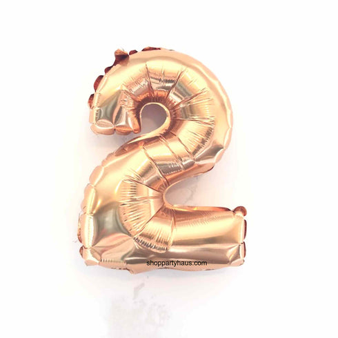 Gold Number 2 Balloons | 14 INCH