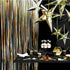 Black Curtain Foil Metallic Fringe | 3' x 8'