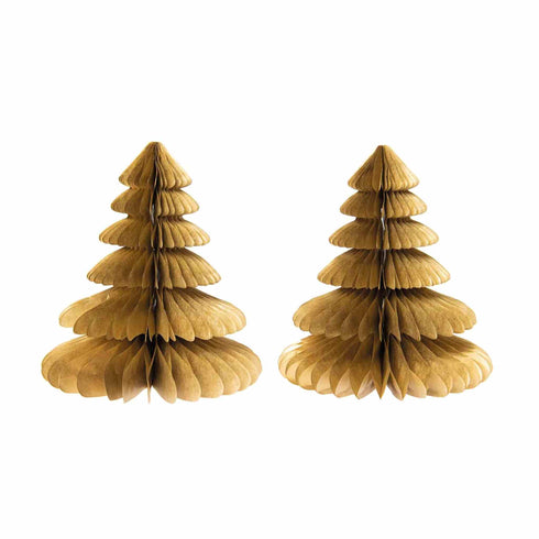 Christmas Tree Honeycomb Decorations | Gold | 8 Inch