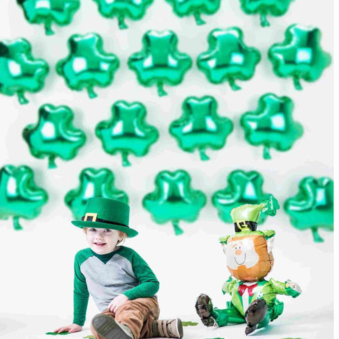 Green Lucky Shamrock Balloons | 18 INCH