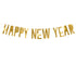 Happy New Year Metallic Gold Paper Banner | Small