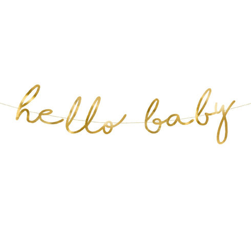 Hello Baby Gold Paper Garland