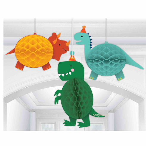 Dinosaur Honeycomb Hanging Decorations | Set 3