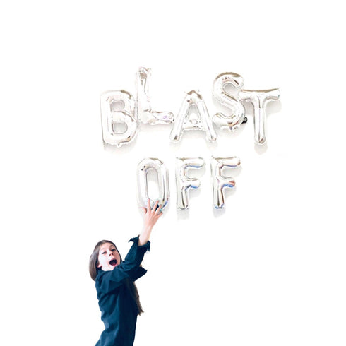 BLAST OFF Foil Letter Balloon Banner