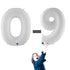 White Number 8 Balloons | 40 INCH