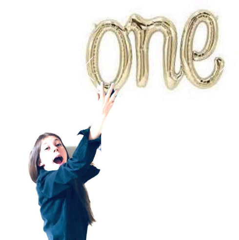 One Script Balloon | White Gold