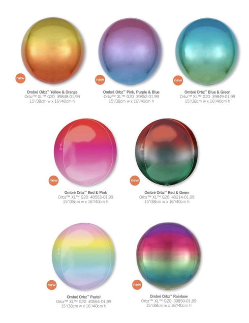 Ombre Round Orbz Balloons | 16 INCH