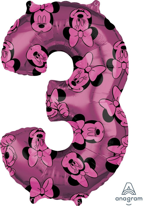 Minnie Mouse Number 3 Balloon | Licensed