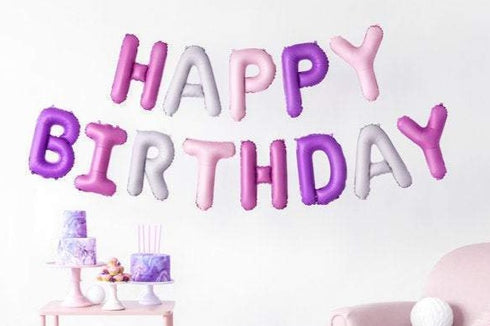 Pastel HAPPY BIRTHDAY Letter Balloon Banner