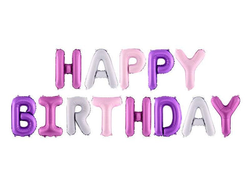 Pastel HAPPY BIRTHDAY Letter Balloon Banner