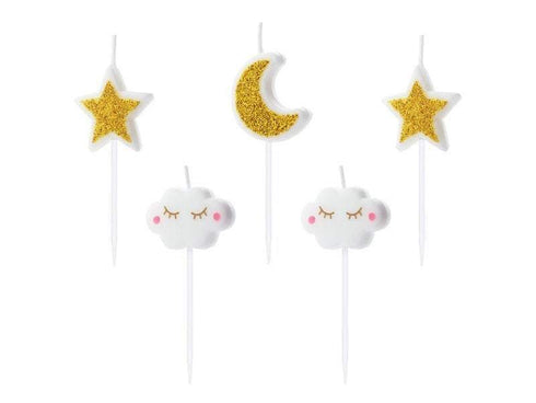 Pretty Clouds Stars and Moon Candles | Cake Candles