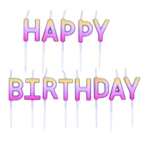 Tall Rose Gold Ombre Birthday Candles | Package 12