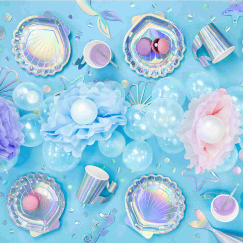 Iridescent Shell Shaped Paper Plates