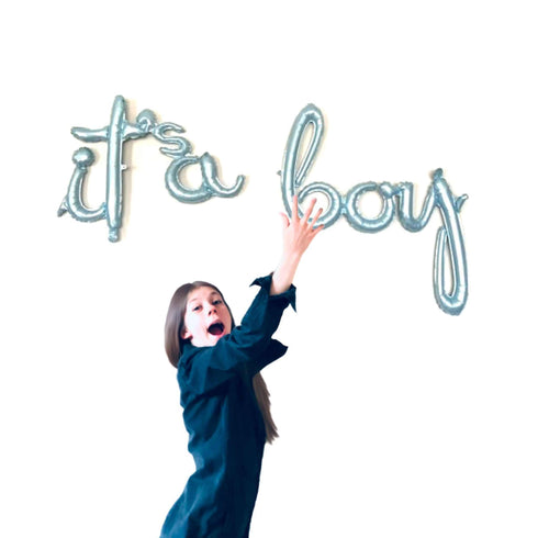 IT'S A BOY Script Letter Balloon Kit | 32 Inch