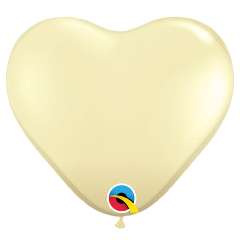 Ivory Silk Heart Latex Balloons | 36 INCH | Qualatex | Each