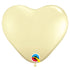 Ivory Silk Heart Latex Balloons | 36 INCH | Qualatex | Each