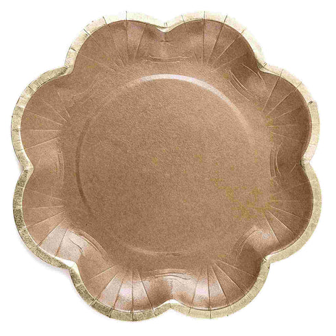 Kraft Flower Shape Paper Plates | Small | Large | Package 12