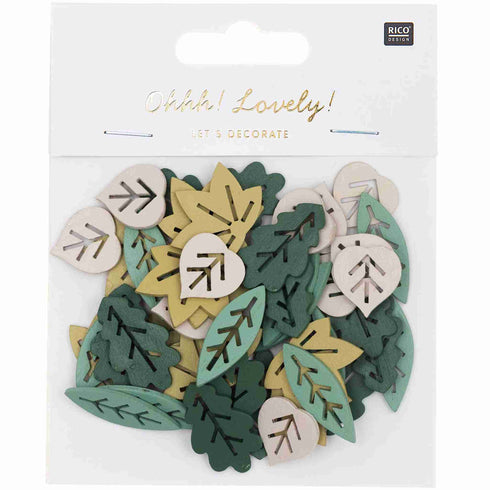 Leaf Wood Party Confetti | Forest Green, Blush, Sage, Gold | Package 48