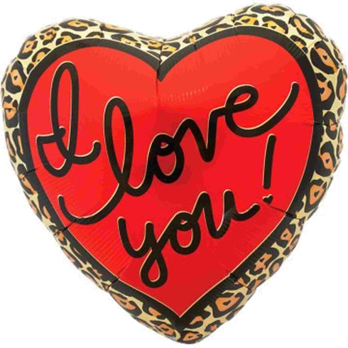 I LOVE You Balloon | Leopard Heart | 18 Inch