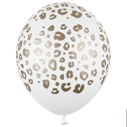 Gold Leopard Spots Animal Print Latex Balloons | 12 INCH | Package 6