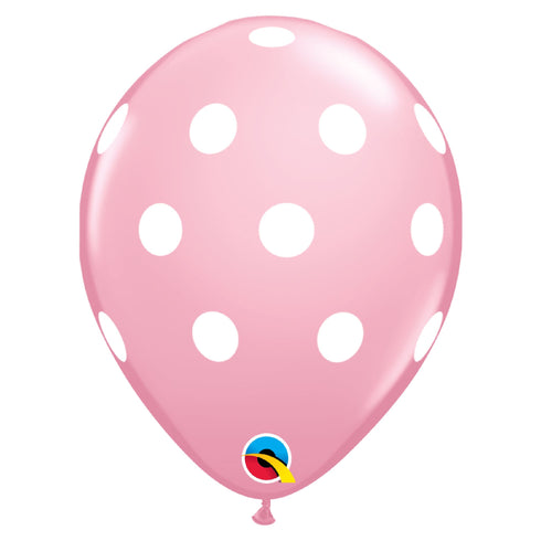 Light Pink Polka Dot Latex Balloons | 11 INCH | Package 6