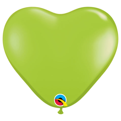 Lime Heart Latex Balloons | 6 INCH | Qualatex | Package 10