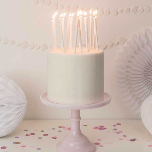 White Long Birthday Party Cake Candles | 5 INCH