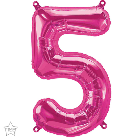 Magenta Pink Number 5 Balloons | 34 Inch | Northstar