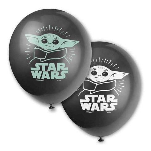 Star Wars Mandalorian Baby Yoda Latex Balloons | Package 8