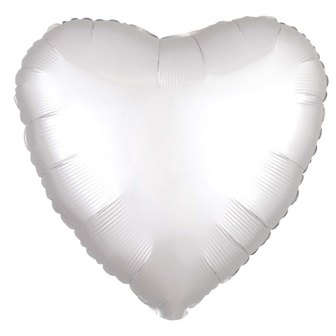 Satin Luxe™ White | Heart Foil Balloons | Anagram | 18 Inch
