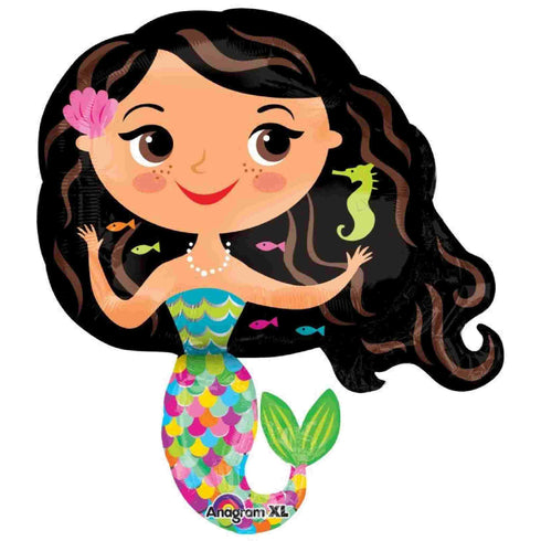 Happy Mermaid Balloons | 34 Inch