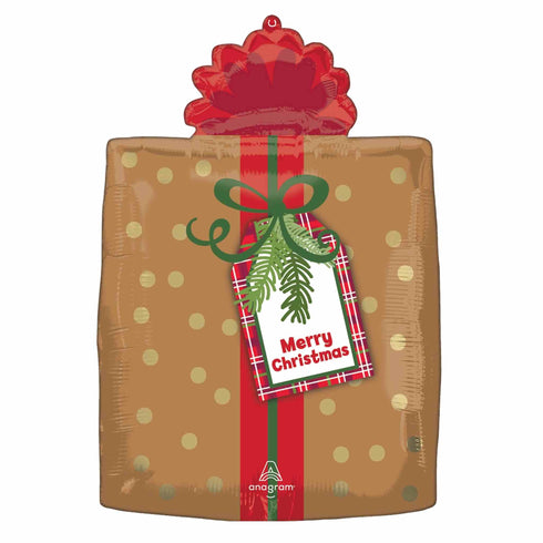 Plaid Christmas Present Foil Balloon | 18 INCH