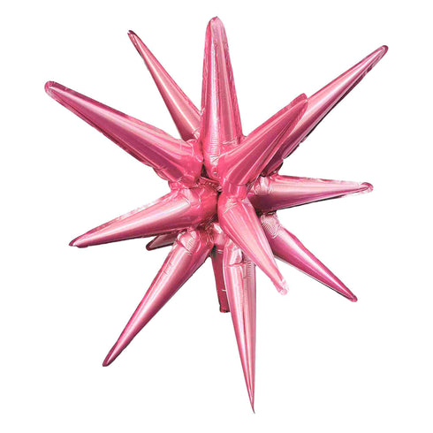 Metallic Light Pink Starburst All In One Foil Balloon | 22 Inch | Air Fill Only
