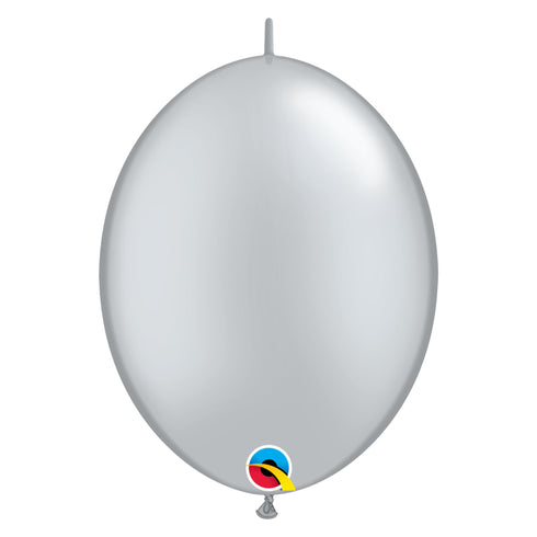 Metallic Silver | Qualatex Quick Link Latex Balloons | 12 INCH