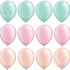 Pearl Pastel Mint Peach and Pink Latex Balloon Mix | Package 12
