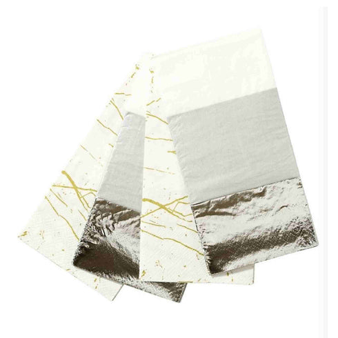 Elegant Paper Napkins | Modern Metallics Silver and Gold