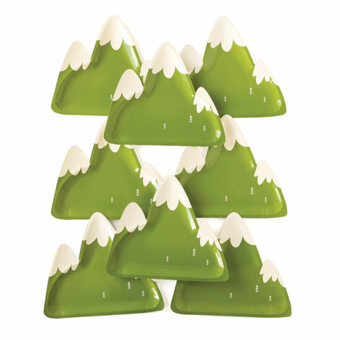Wilderness Mountain Shaped Paper Party Plates | Package 8