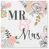 Mr. and Mrs. Floral Paper Napkins | Beverage | Package 20