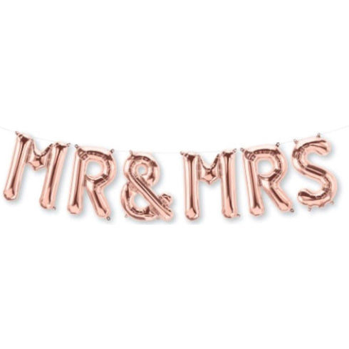 Mr & Mrs Balloon Banner | Gold | Rose Gold | Silver | Pink | Blue
