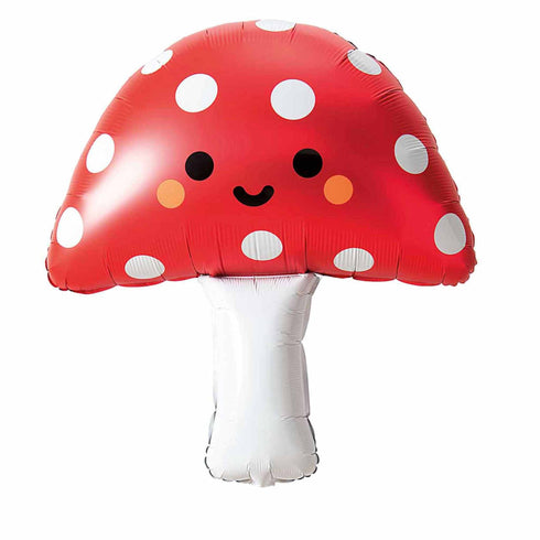 Red Mushroom Foil Balloons | Smiley Face | 33 Inch