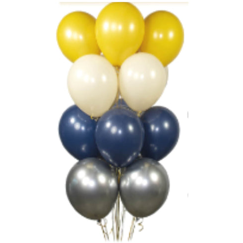 Latex Balloon Bouquet | Mustard Beige and Navy Mix
