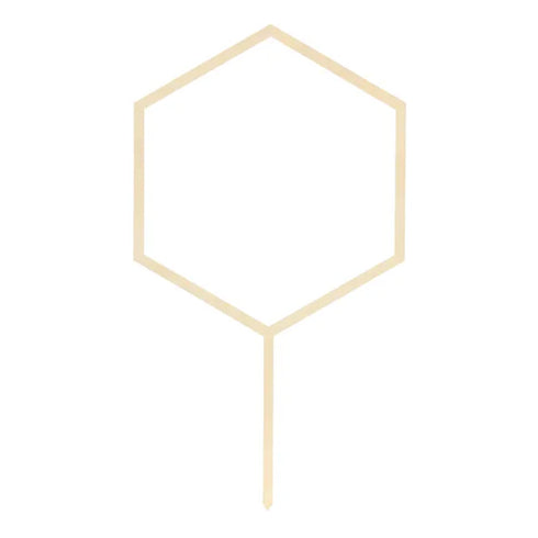 Hexagon Hoop Cake Topper | Natural Wood | 9.5 INCH