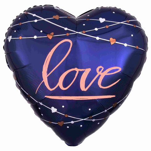 Navy LOVE Balloon | Foil Heart | 28 Inch