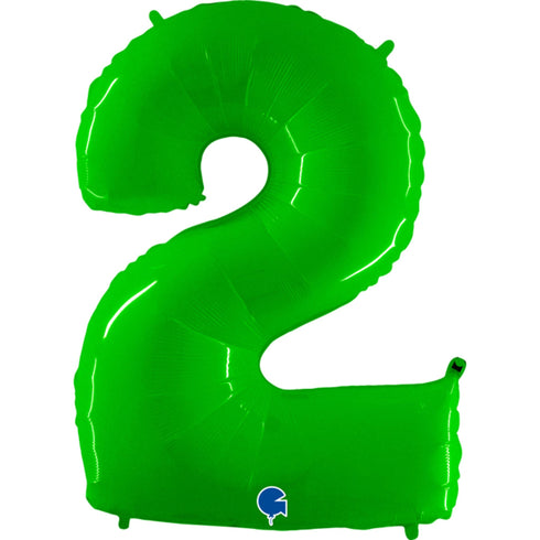 Neon Green Number 2 Balloons | 40 INCH