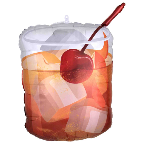 Old Fashioned Whiskey Glass Foil Balloon | 23 INCH