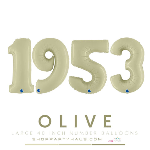 Olive Green 1953 Number Balloons | 40 INCH