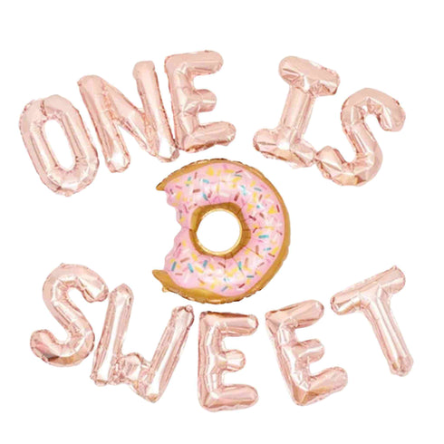 One Is Sweet Donut Balloon Banner Kit | Silver | Gold | Rose Gold | Pink | Blue