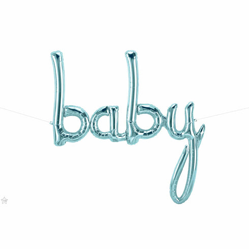 Baby Script Word Balloons | Rose Gold | Gold | White Gold | Pale Blue